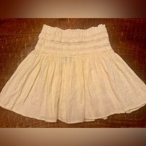 Rewash Gauze Mini Skirt NWT Yellow Womens Size Medium Smocked Waist